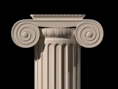 Greek Ionic column Low-poly 3D model