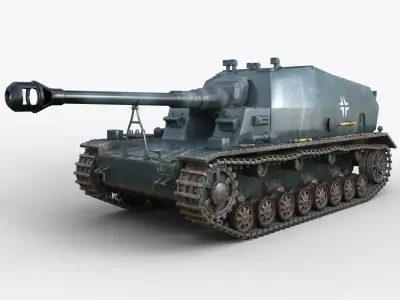 Tank 10 5 CM K18 Auf Panzer Iray piu 3D model