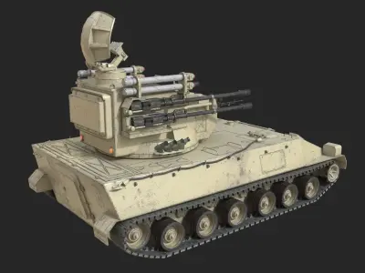 4 coatings of PLA Army PGZ95 Self-Propelled Anti-Aircraft SPAAG Low-poly 3D model