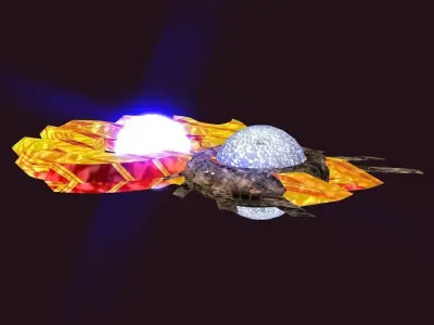 Bladed Crown Energy Ball Spaceship Low-poly 3D model