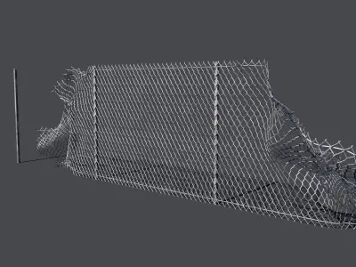 Simple Chainlink Fencing Panels Free low-poly 3D model