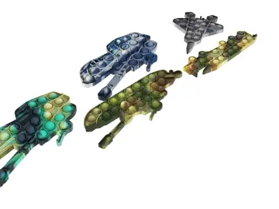 Military Vehicles Pop It Fidget Toys Set 3D model