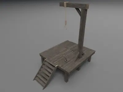 Small gallows PBR Low-poly 3D model