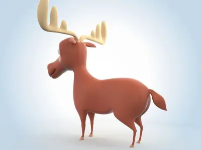 Male Moose 3D model