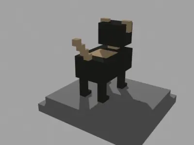 VOXEL DOG - MODEL 10 Low-poly 3D model
