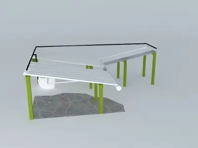 Hydroponics bench with tiles 3D model