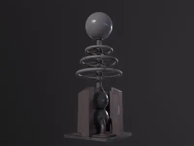 Tesla Coil Tower 3D Model Low-poly 3D model