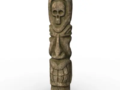 Totem pole Low-poly 3D model