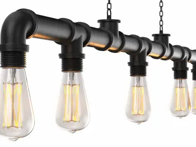 Two Detailed Industrial Chandelier 3D model
