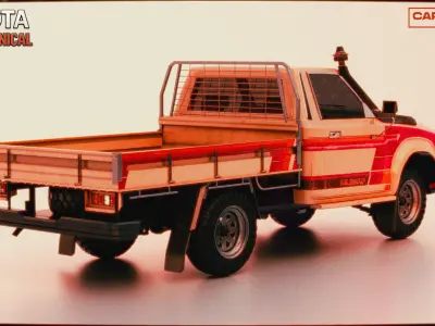 Toyota F70 Technical pickup Low-poly 3D model