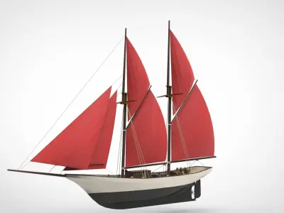 Historical sailing pinishi 3D model