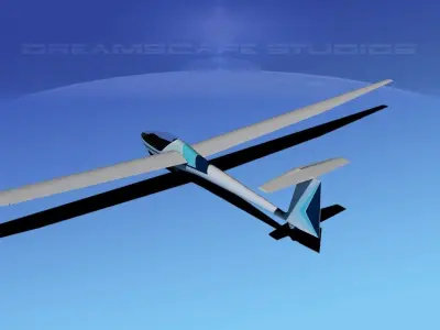 Glaser Dirks DG-200 17 Mtr Sailplane V03 3D model