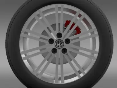 VW Polo Blue GT 2012 wheel 3D model