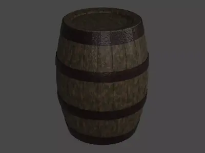 Game ready low poly barrel Free low-poly 3D model