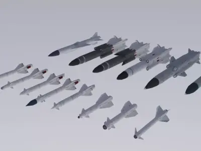 USSR rockets pack Low-poly 3D model