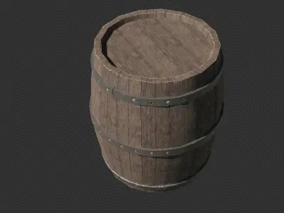 wooden barell free  Free low-poly 3D model