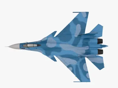 Su-33 Flanker Low-poly 3D model