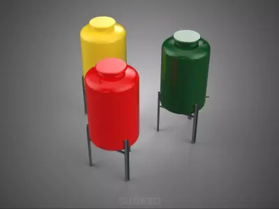 STANDARD INDUSTRIAL FLUID LIQUID CHEMICAL STORAGE CONTAINER TANK 3D model