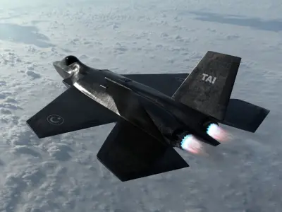 Warplane fighter jet flying in sky Low-poly 3D model