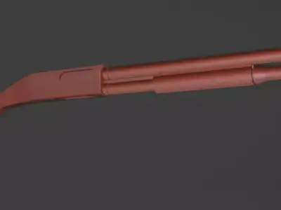 low poly shoutgun shotgun Free 3D model