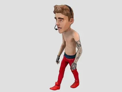 Bizzle justin bieber wearing pants and headset Low-poly 3D model