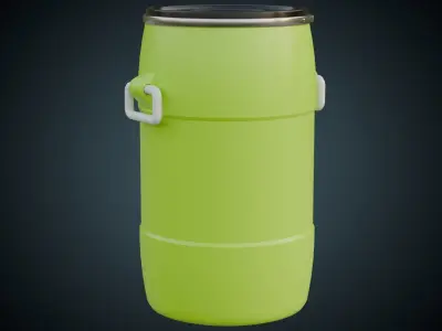 Plastic Barrel 1 Basic Low-poly 3D model