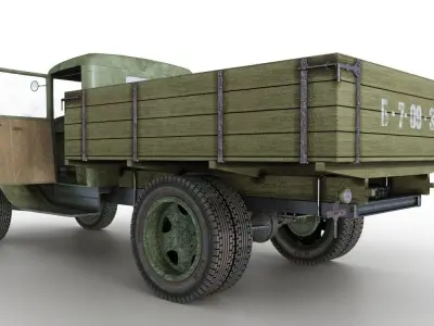 GAZ-AA wwii military truck 3D model
