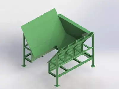 Discharge Hopper for Conveyor Belt Width 1300 mm 3D model