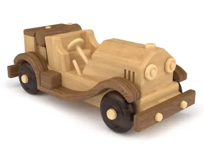 Wooden toy car 48 3D model