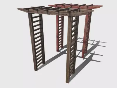 japanese tori gate Low-poly 3D model