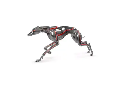 Stealth Robotic Dog  Futuristic Cyberpunk AI Patrol Unit Low-poly 3D model