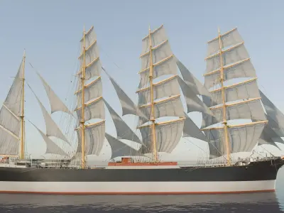 Sailing ship - Peking Hamburg 3D model