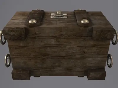 Old wooden chest Free low-poly 3D model