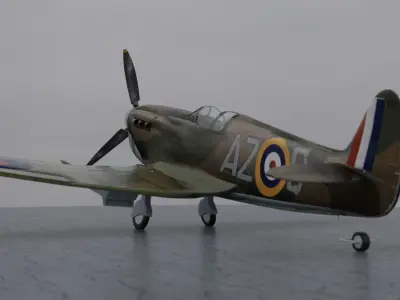 World War 2 Spitfire Low-poly 3D model
