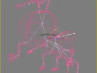 Cartoon Fly Rigged Low-poly 3D model