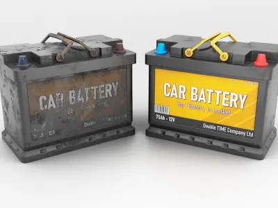 Battery Car Free low-poly 3D model