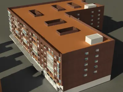 Building Collection 57-60 Low-poly 3D model