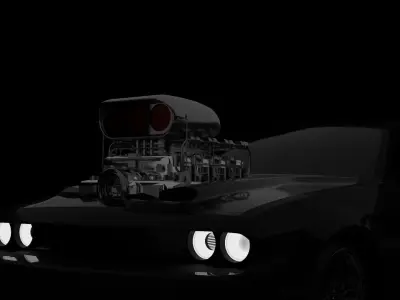 Supercharged Dodge Challenger Free 3D model