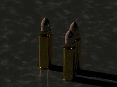 Bullets three gold Free 3D model