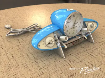 Vintage Clock-Radio DreamLiner - 3d model 3D model