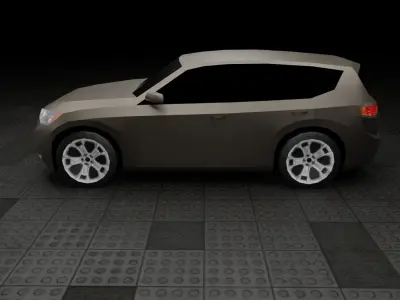 Low Poly Modern Generic Crossover SUV Low-poly 3D model