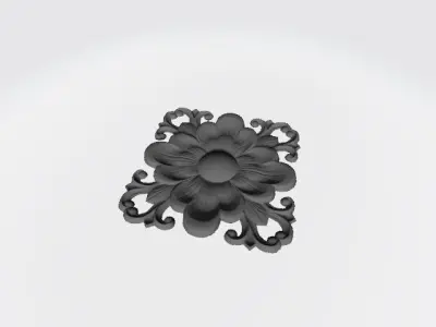 WOODEN CARVING FLOWER 3D model