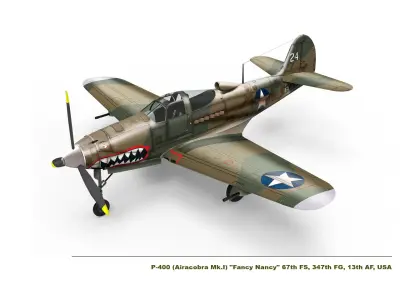 Bell P-400 Airacobra  Low-poly 3D model