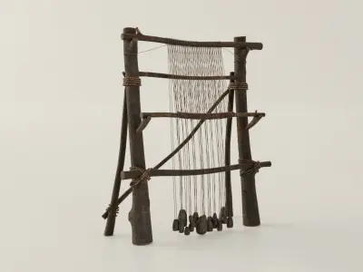 Iron Age Loom Low-Poly 3d model Low-poly 3D model