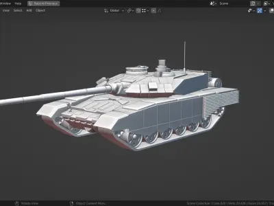 T90 TANK BASE MESH Low-poly 3D model