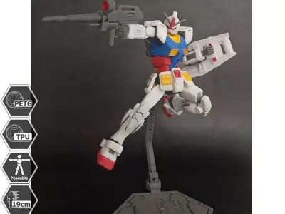 Fully 3D Printed Gundam Action Figure RX 78 version 2 TPU Joint  3D print model
