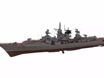 Kresta 2-class cruiser Low-poly 3D model