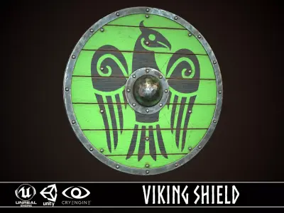 Viking Shield 15 Low-poly 3D model