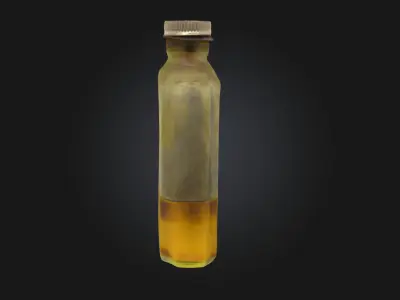 Vintage Linseed Oil Bottle A Touch of Artistic Heritage 3D model