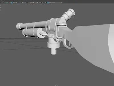 Low Poly Antique Gun Stylized Vintage Firearm 3D Model Low-poly 3D model